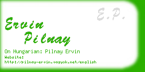 ervin pilnay business card